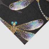 Papier Mousseline Motif sans couture avec libellules d'or (Détail)