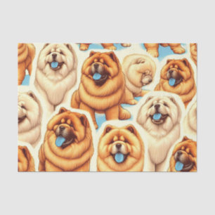 Papier Mousseline Motif sans couture de Chow-Chow Retro