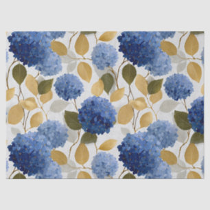 Papier Mousseline Motif sans couture d'hortensia bleu élégant