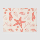 Papier Mousseline Motif sans joint avec coquillages (Recto)