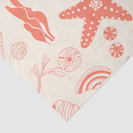 Papier Mousseline Motif sans joint avec coquillages (Détail)