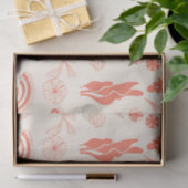 Papier Mousseline Motif sans joint avec coquillages (Cadeau)