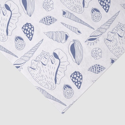 Papier Mousseline Motif sans joint avec coquillages (Détail)