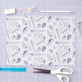 Papier Mousseline Motif sans joint avec coquillages (Artisanat)