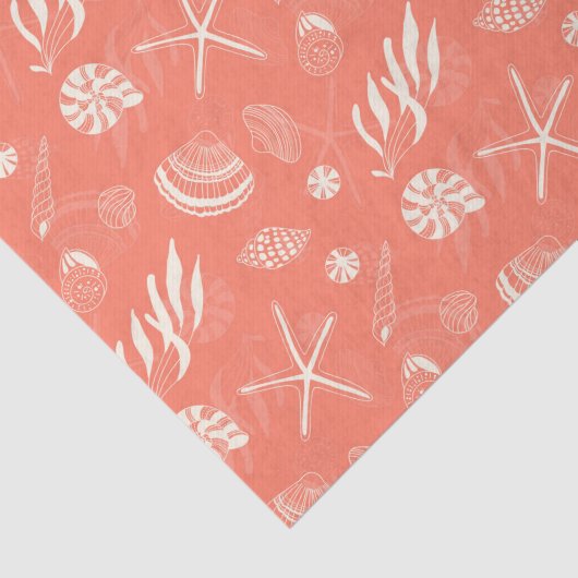 Papier Mousseline Motif sans joint avec coquillages (Détail)