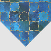 Papier Mousseline Motif Sapphire Gemstone & Gold Marocain Carrelage (Détail)