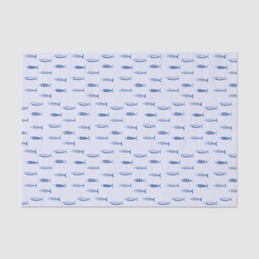 Papier Mousseline Motif Sardines (Recto)