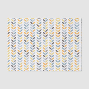 Papier Mousseline motif scandinave jaune-orange de gris bleu