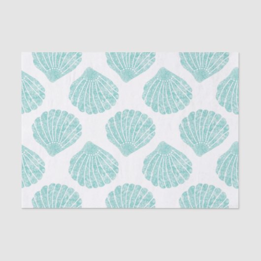 Papier Mousseline Motif Seafoam Seashell (Recto)
