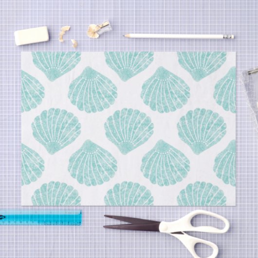 Papier Mousseline Motif Seafoam Seashell (Artisanat)