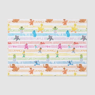 Papier Mousseline Motif Sesame Pals couleur arc-en-ciel