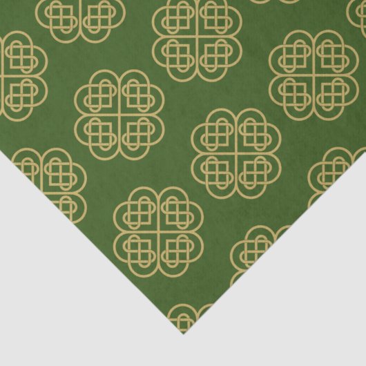 Papier Mousseline Motif Shamrock Gold Celtic (Détail)
