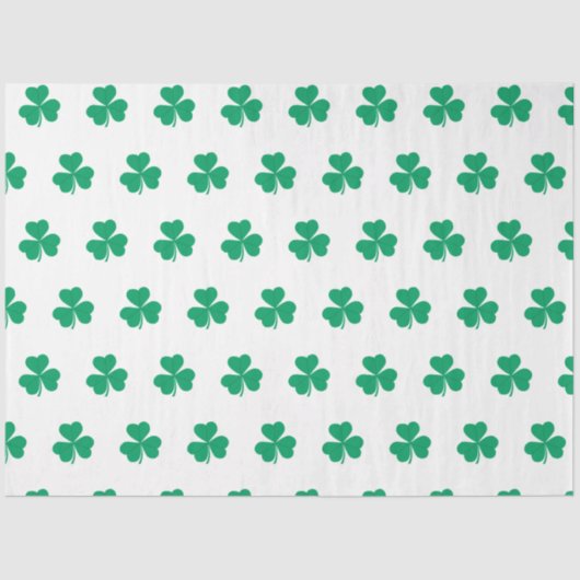 Papier Mousseline Motif shamrock Vert Blanc St. Patrick's Day (Recto)