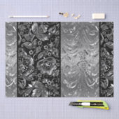 Papier Mousseline Motif Shiny Metally Argent Damaches (Artisanat)