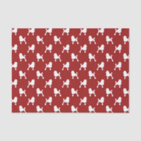 Motif silhouettes de caniche standard fantaisie ro