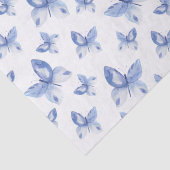 Papier Mousseline Motif simple à papillon bleu Watercolor (Détail)