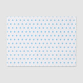 Papier Mousseline Motif Simple Points Bleu Bébé sur Fond Blanc (Recto)