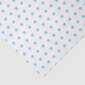 Papier Mousseline Motif Simple Points Bleu Bébé sur Fond Blanc (Détail)