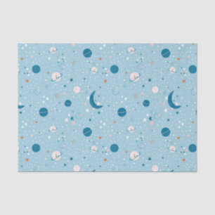 Papier Mousseline Motif Sky & Space bleu