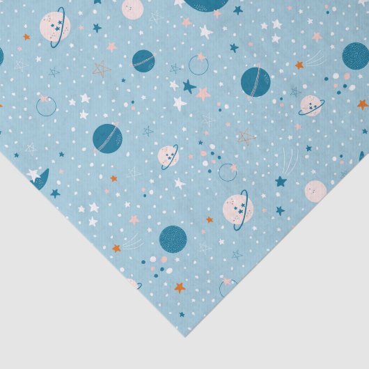 Papier Mousseline Motif Sky & Space bleu (Détail)
