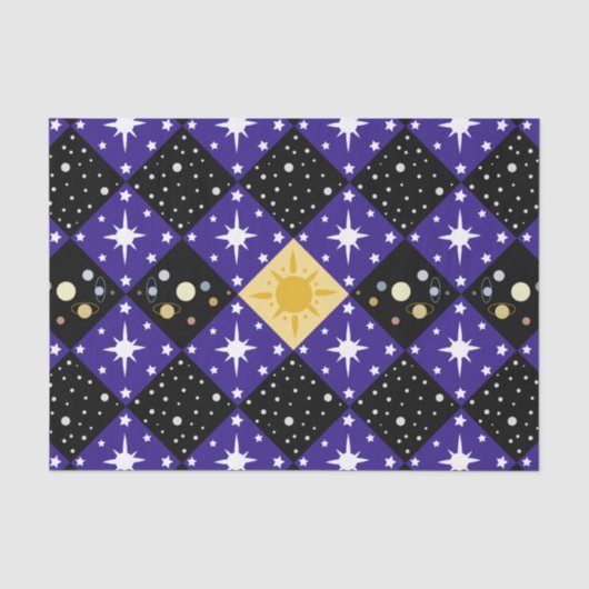 Papier Mousseline Motif spatial (Recto)