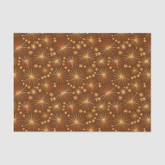 Papier Mousseline Motif Spoutnik du milieu du siècle, Brown au choco (Recto)
