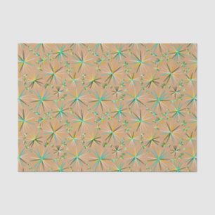 Papier Mousseline Motif Spoutnik Du Milieu Du Siècle, Taupe Tan