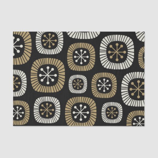 Papier Mousseline Motif Starburst moderne du milieu du siècle (Recto)