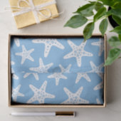 Papier Mousseline Motif Starfish Bleu (Cadeau)