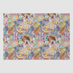 Papier Mousseline Motif Sticker Voyage