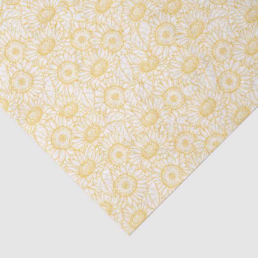 Papier Mousseline Motif Sunny Sunflower (Détail)