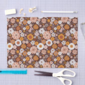 Papier Mousseline Motif super Retro Flower Garden (Artisanat)