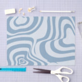 Papier Mousseline Motif Super Y2K rétro bleu (Artisanat)