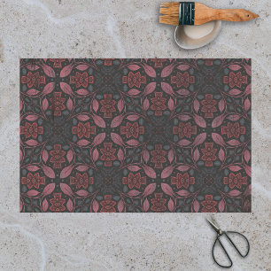 Papier Mousseline Motif symétrique complexe rose gris