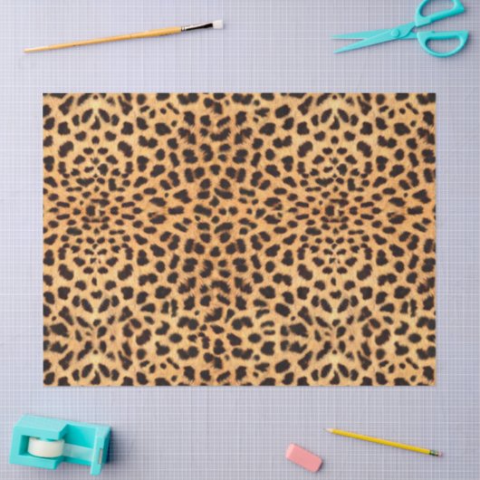 Papier Mousseline Motif taches de guépard or noir ID1155 (Artisanat)