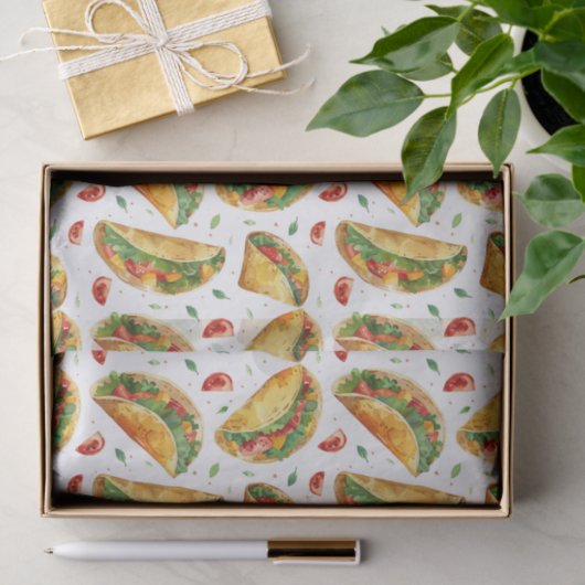 Papier Mousseline Motif Taco (Cadeau)