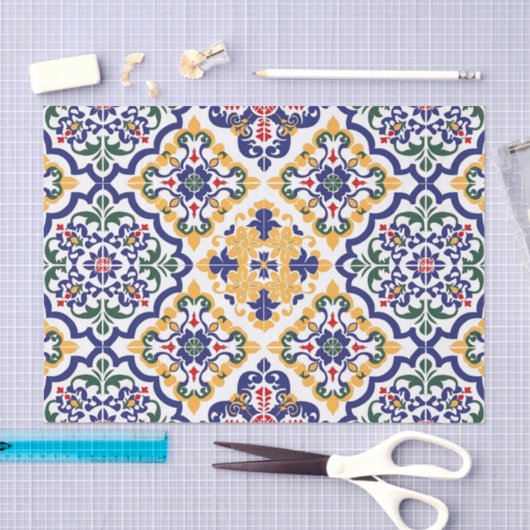 Papier Mousseline Motif Talavera mexicain (Artisanat)
