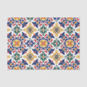 Papier Mousseline Motif Talavera mexicain (Recto)