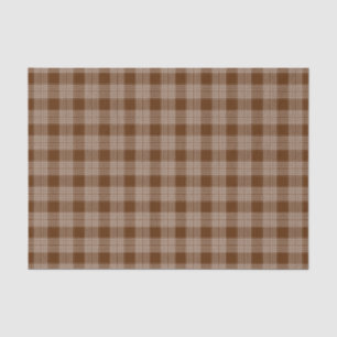 Papier Mousseline Motif Tartan Brown et blanc