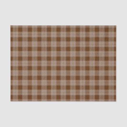 Papier Mousseline Motif Tartan Brown et blanc (Recto)