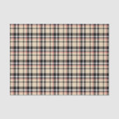 Papier Mousseline Motif Tartan Plaid Carré noir beige rouge (Recto)