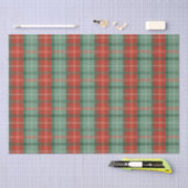 Papier Mousseline Motif tartan rouge et vert (Artisanat)