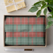 Papier Mousseline Motif tartan rouge et vert (Cadeau)