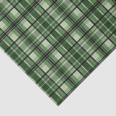 Papier Mousseline Motif Tartan Vert Et Noir (Détail)