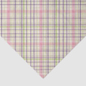 Papier Mousseline Motif Tartan vert violet violet rose (Détail)
