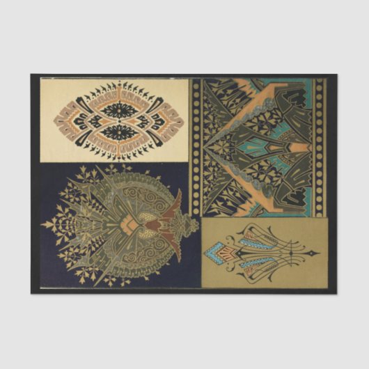 Papier Mousseline Motif textile Art nouveau Christopher (Recto)