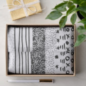 Papier Mousseline Motif tiré par la main blanc noir moderne à la (Cadeau)