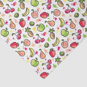 Papier Mousseline motif tiré par la main de fruits (Détail)