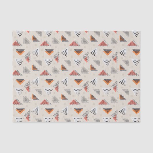 Papier Mousseline Motif tiré par la main de triangle géométrique (Recto)