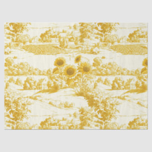 Papier Mousseline Motif Toile de Tournesol Or Grandmillennial